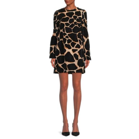 NWT DOLCE & GABBANA Runway Giraffe Print Mini Dress Brown IT 42 / M - Picture 2 of 10